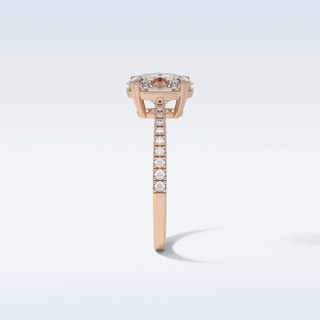 1.60 Pave Engagement Ring Featuring Oval Moissanite