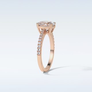 1.60 Pave Engagement Ring Featuring Oval Moissanite