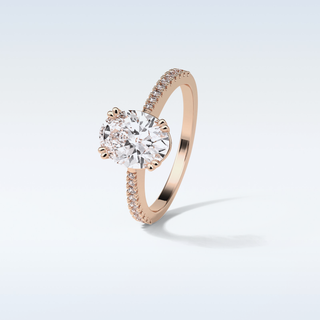 1.60 Pave Engagement Ring Featuring Oval Moissanite