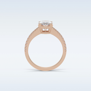 1.60 Pave Engagement Ring Featuring Oval Moissanite