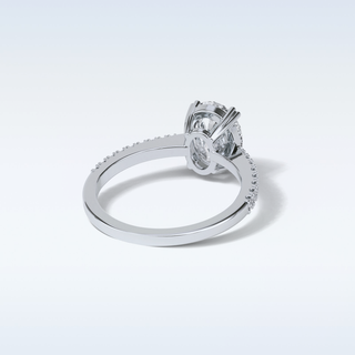 1.60 Pave Engagement Ring Featuring Oval Moissanite