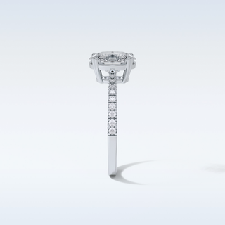 1.60 Pave Engagement Ring Featuring Oval Moissanite