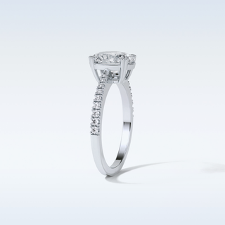 1.60 Pave Engagement Ring Featuring Oval Moissanite