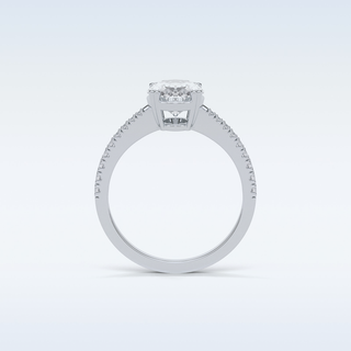 1.60 Pave Engagement Ring Featuring Oval Moissanite
