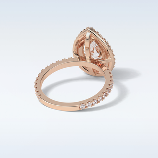 1.33 Double Halo Engagement Ring Featuring Pear Moissanite