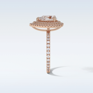 1.33 Double Halo Engagement Ring Featuring Pear Moissanite