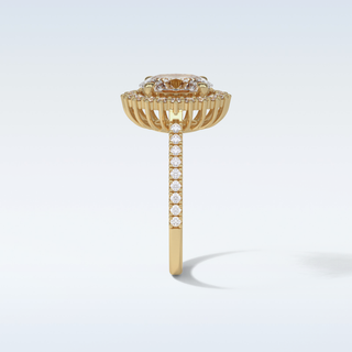 1.91 Halo Engagement Ring Featuring Oval Moissanite