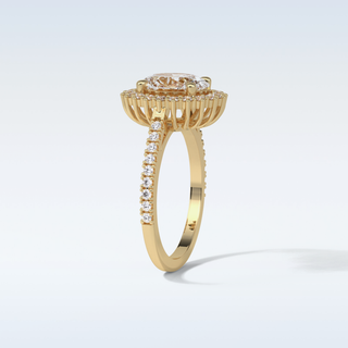 1.91 Halo Engagement Ring Featuring Oval Moissanite