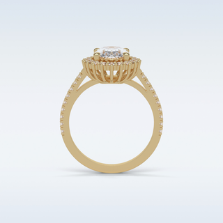 1.91 Halo Engagement Ring Featuring Oval Moissanite