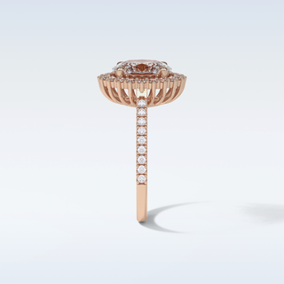 1.91 Halo Engagement Ring Featuring Oval Moissanite