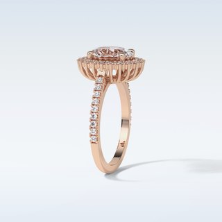 1.91 Halo Engagement Ring Featuring Oval Moissanite