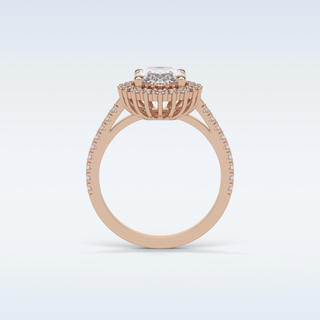 1.91 Halo Engagement Ring Featuring Oval Moissanite