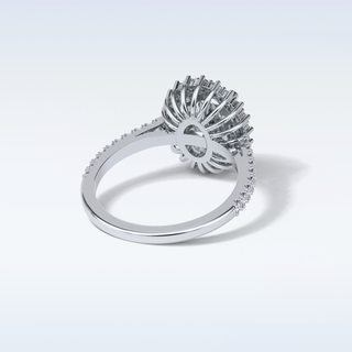 1.91 Halo Engagement Ring Featuring Oval Moissanite