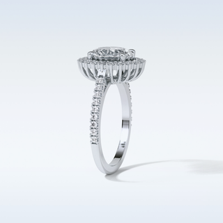 1.91 Halo Engagement Ring Featuring Oval Moissanite