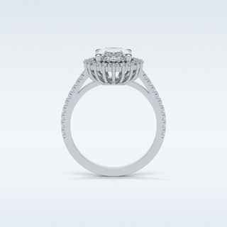 1.91 Halo Engagement Ring Featuring Oval Moissanite
