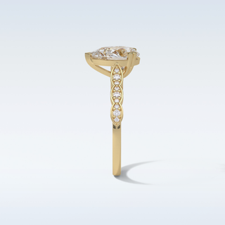 1.93 Pave Engagement Ring Featuring Pear Moissanite