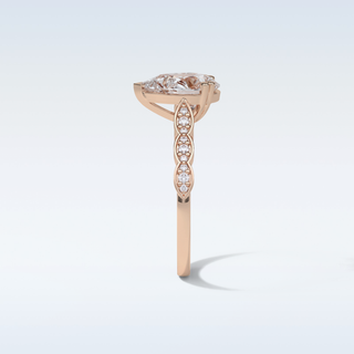 1.93 Pave Engagement Ring Featuring Pear Moissanite