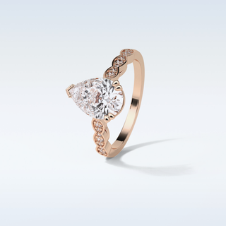 1.93 Pave Engagement Ring Featuring Pear Moissanite