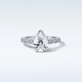 1.93 Pave Engagement Ring Featuring Pear Moissanite