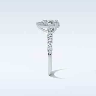 1.93 Pave Engagement Ring Featuring Pear Moissanite