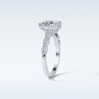 1.93 Pave Engagement Ring Featuring Pear Moissanite