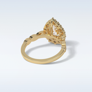 1.93 Halo Engagement Ring Featuring Pear Moissanite