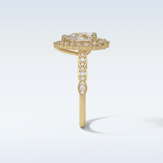 1.93 Halo Engagement Ring Featuring Pear Moissanite