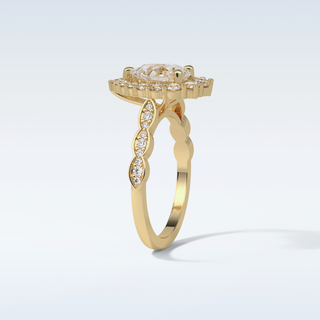 1.93 Halo Engagement Ring Featuring Pear Moissanite