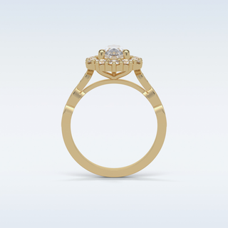 1.93 Halo Engagement Ring Featuring Pear Moissanite