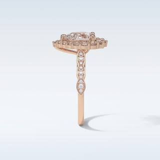 1.93 Halo Engagement Ring Featuring Pear Moissanite