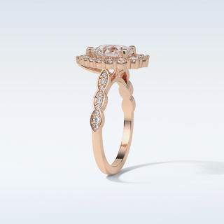 1.93 Halo Engagement Ring Featuring Pear Moissanite