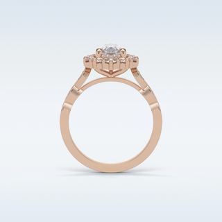 1.93 Halo Engagement Ring Featuring Pear Moissanite