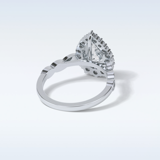 1.93 Halo Engagement Ring Featuring Pear Moissanite