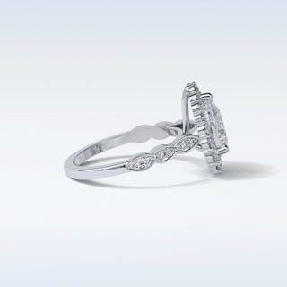 1.93 Halo Engagement Ring Featuring Pear Moissanite