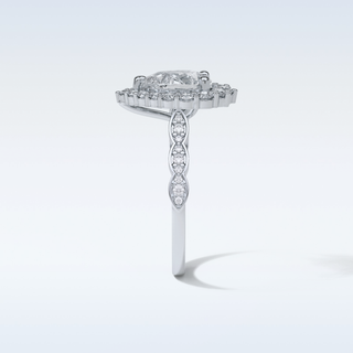 1.93 Halo Engagement Ring Featuring Pear Moissanite
