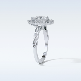 1.93 Halo Engagement Ring Featuring Pear Moissanite