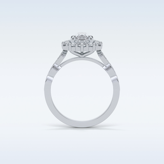 1.93 Halo Engagement Ring Featuring Pear Moissanite
