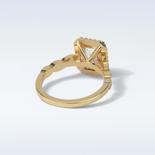 1.91 Halo Engagement Ring Featuring Emerald Moissanite