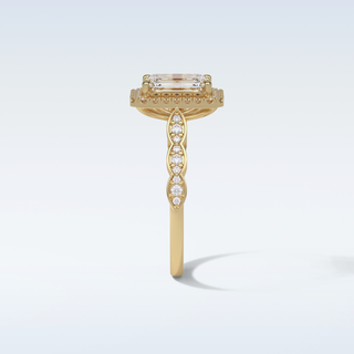 1.91 Halo Engagement Ring Featuring Emerald Moissanite