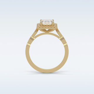 1.91 Halo Engagement Ring Featuring Emerald Moissanite