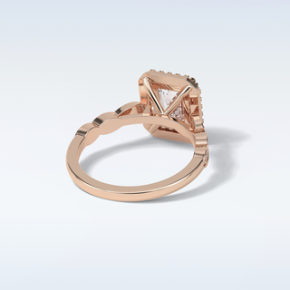 1.91 Halo Engagement Ring Featuring Emerald Moissanite