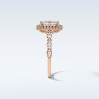 1.91 Halo Engagement Ring Featuring Emerald Moissanite