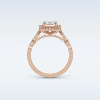 1.91 Halo Engagement Ring Featuring Emerald Moissanite