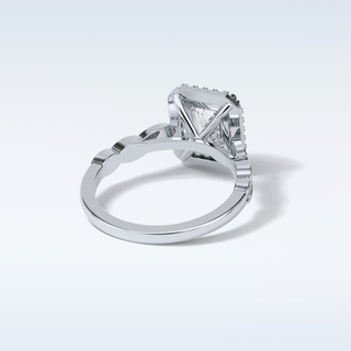 1.91 Halo Engagement Ring Featuring Emerald Moissanite