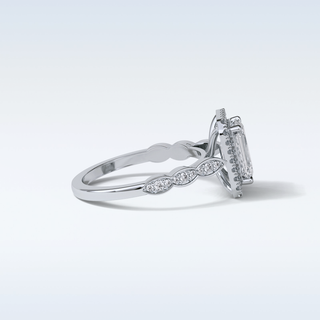 1.91 Halo Engagement Ring Featuring Emerald Moissanite