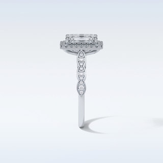 1.91 Halo Engagement Ring Featuring Emerald Moissanite