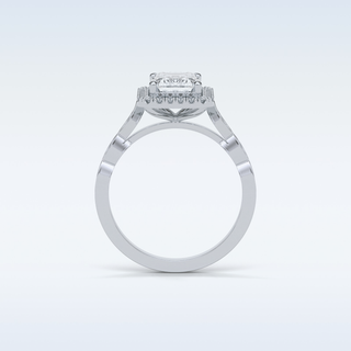 1.91 Halo Engagement Ring Featuring Emerald Moissanite