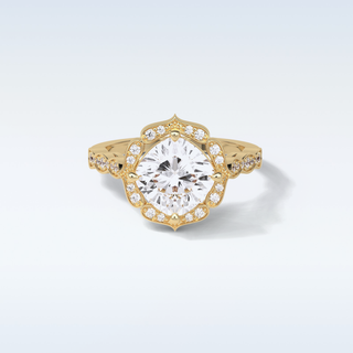 2.1 Halo Engagement Ring Featuring Cushion Moissanite