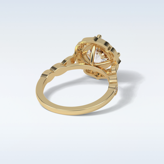 2.1 Halo Engagement Ring Featuring Cushion Moissanite