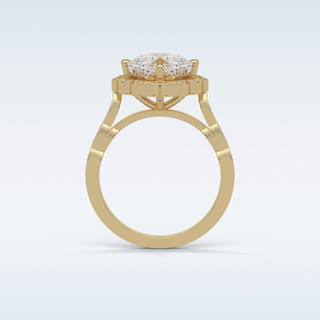 2.1 Halo Engagement Ring Featuring Cushion Moissanite
